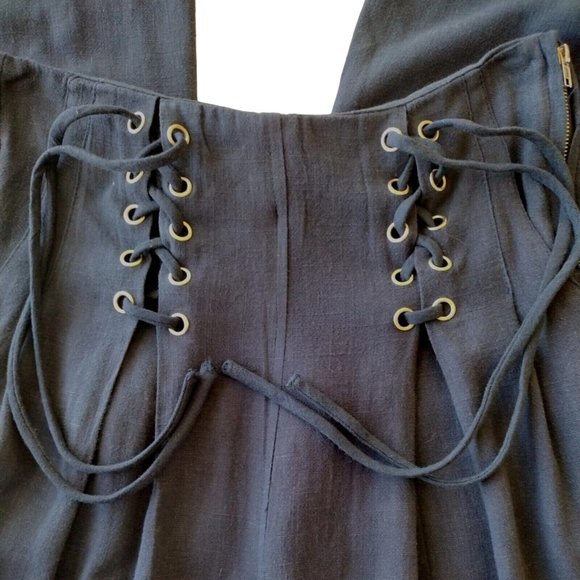 Dance And Marvel Womens Pants Medium Pockets Side Zip Lace Front Wide Leg - Picture 6 of 12